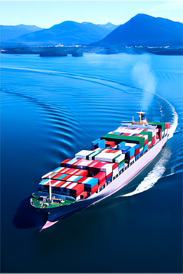 Cargo ship at a busy port representing China to USA supply chain logistics