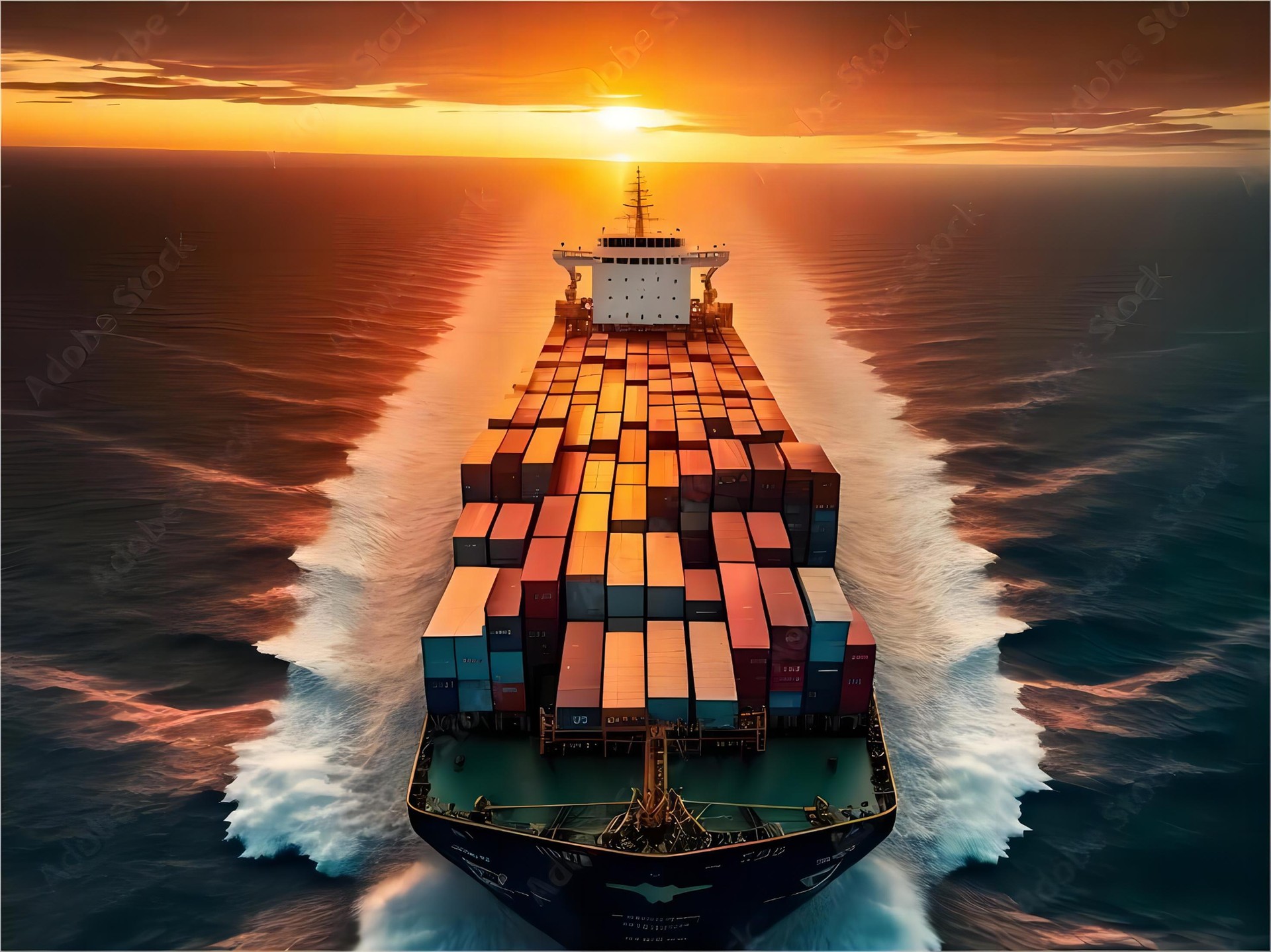 Cargo ship transporting LCL containers from China to Australia