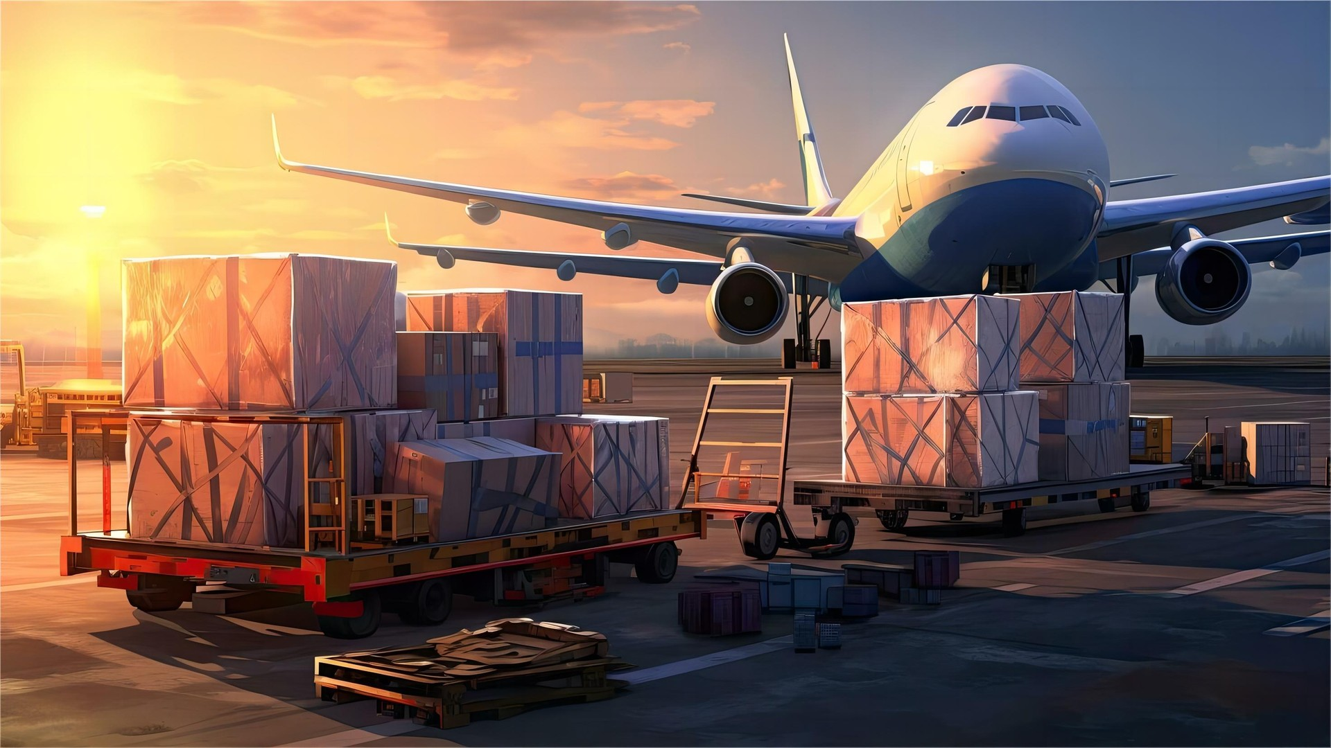 Warehouse workers preparing cargo for export to Australia